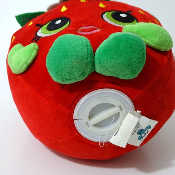 Shopkins Strawberry Kiss Plush Coin Bank Piggy Bank Toy 2013 Red By Moose - Picture 5 of 14